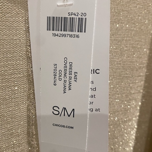Chico’s Solid Shimmer Ruana Wrap NWT Size S/M - Picture 5 of 9